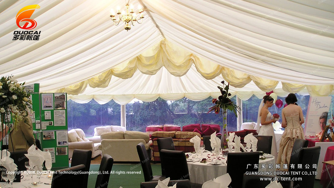 Wedding in a tent with built-in air conditioning