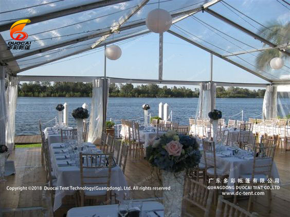 Transparent tent with sea view