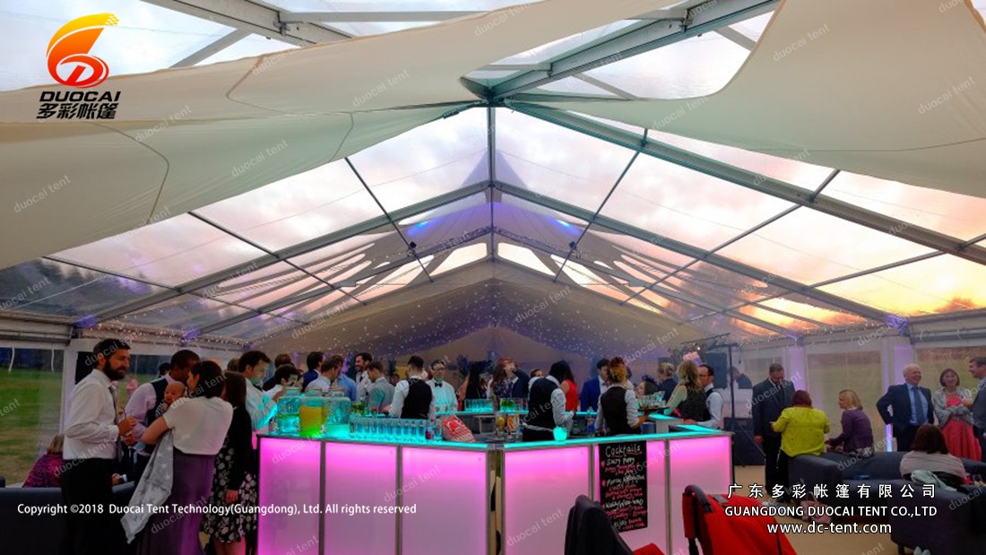 Quiet bar tent in the evening