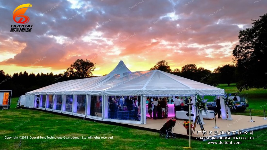 Hex end reception tent