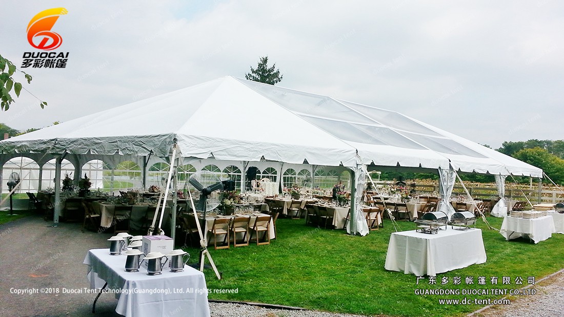 Hip gable end canopy tent for wedding party