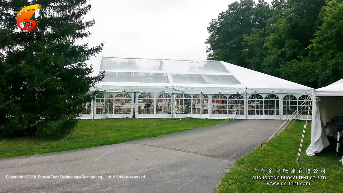 Hip gable end canopy tent for wedding party