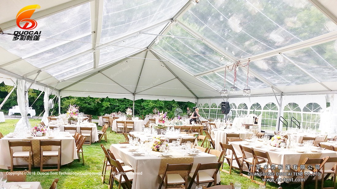 Hip gable end canopy tent for wedding party