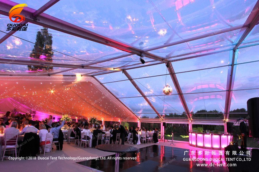 Clear span reception event with stage