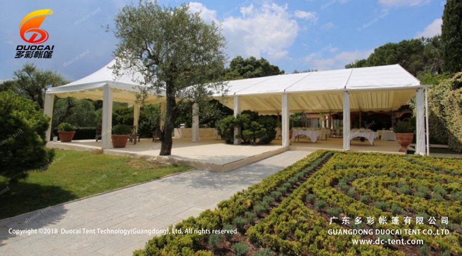 Backyard party reception tent for vacation banquet