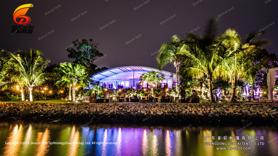 Far away see romantic tent