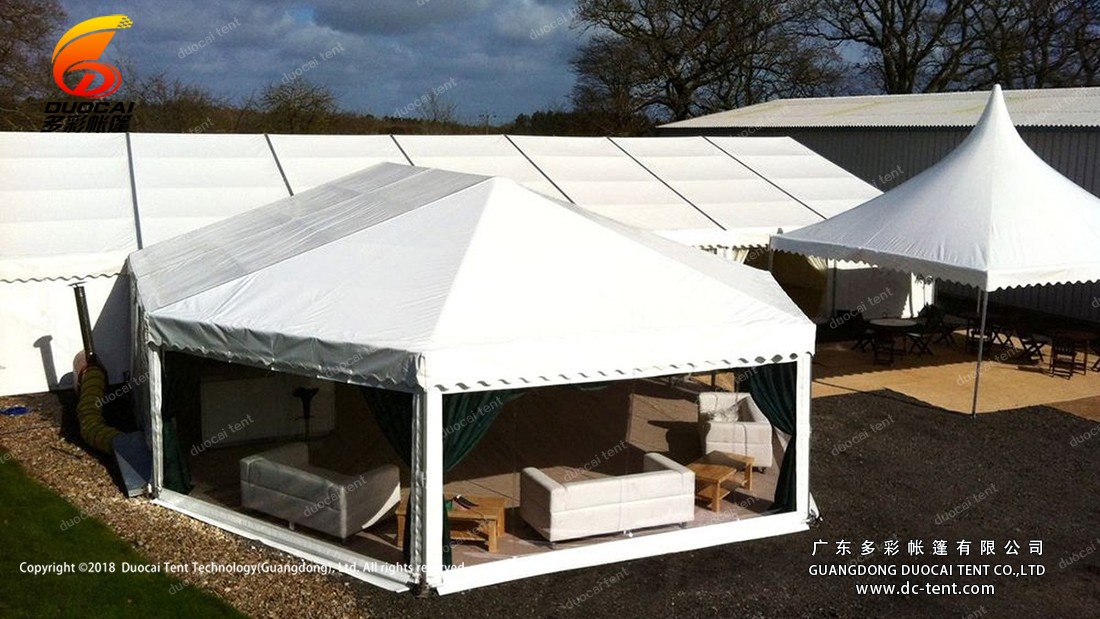 Company reception marquee hex end tent