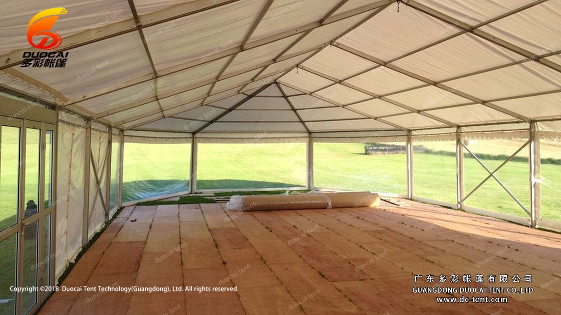 Lawn tent interior