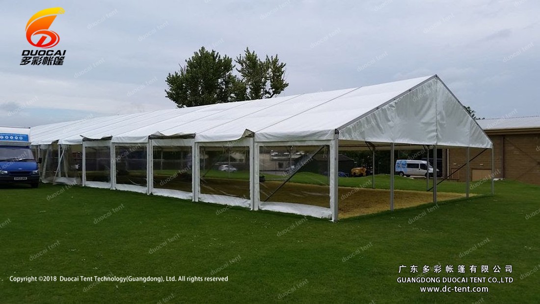 Reception tent for speech venue with flooring