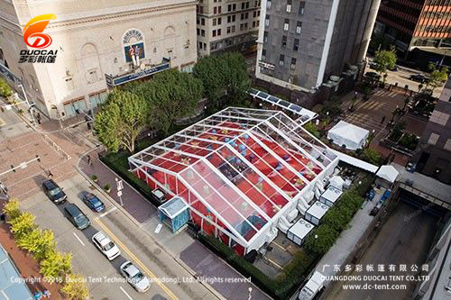 Exhibition hall and celebration tent with transparent PVC fabric