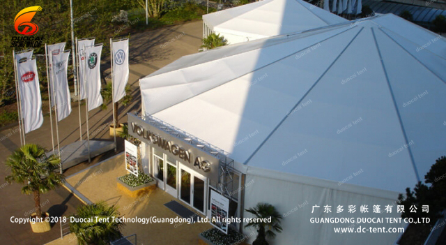 Octagonal tent for Auto show of Volkswagen in German