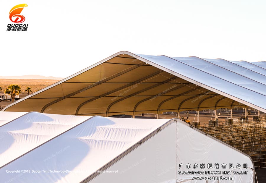 Big span of curved tent for industry use