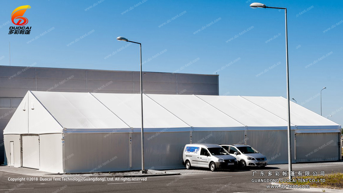 Industrial store tent with ABS wall accessory.