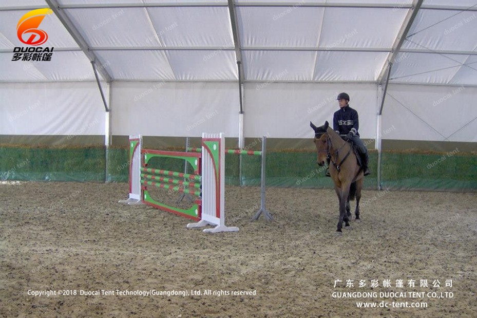 Racing court sport tent with yellow PVC fabric