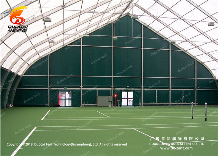 Curved roof tent for indoor sport event