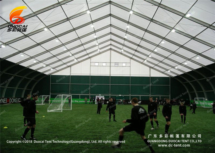 Curved roof tent for indoor sport event