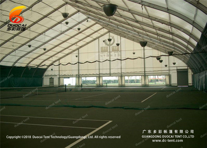 Curved roof tent for indoor sport event