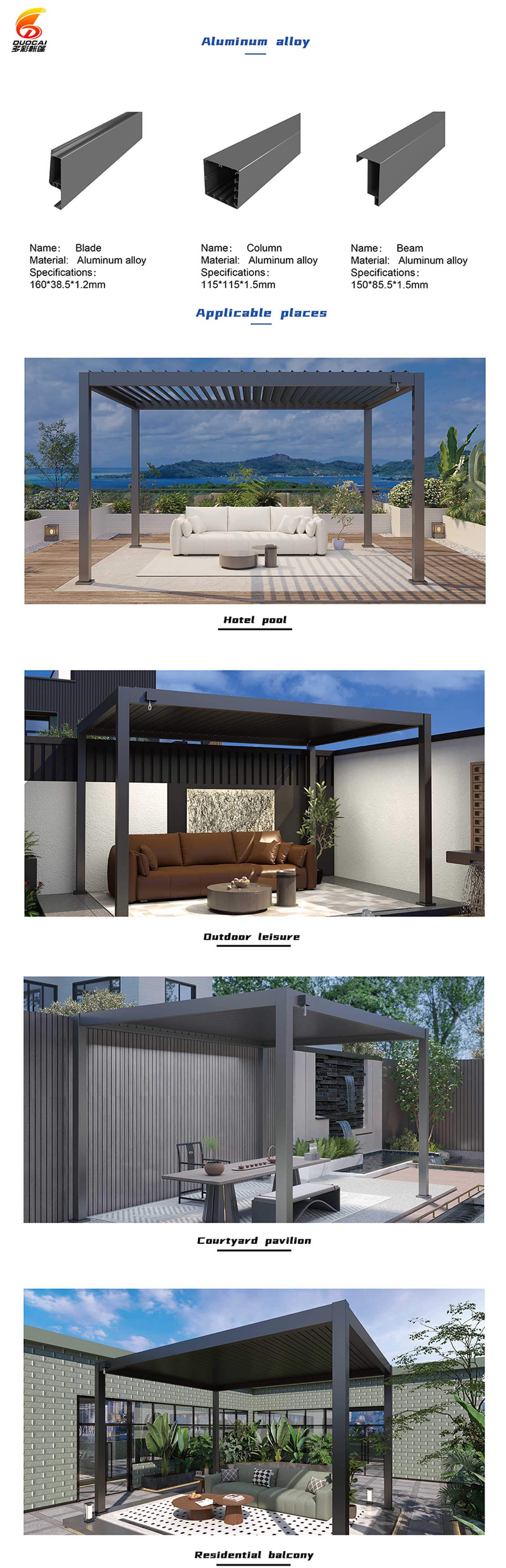 Sunshade and Heat Louvered Pergolas