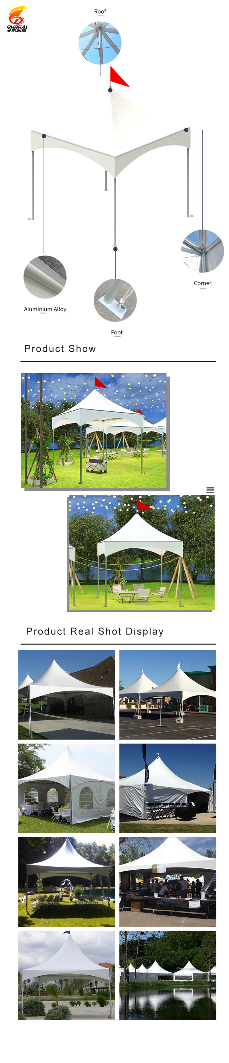 Waterproof PVC Canopy Wedding Large Space Party Peak Tent