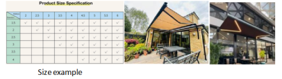 Full Cassete Awning-H size and application scenarios