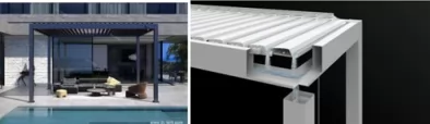 Pool side sunshade sharp-aluminum alloy electric louver pergola