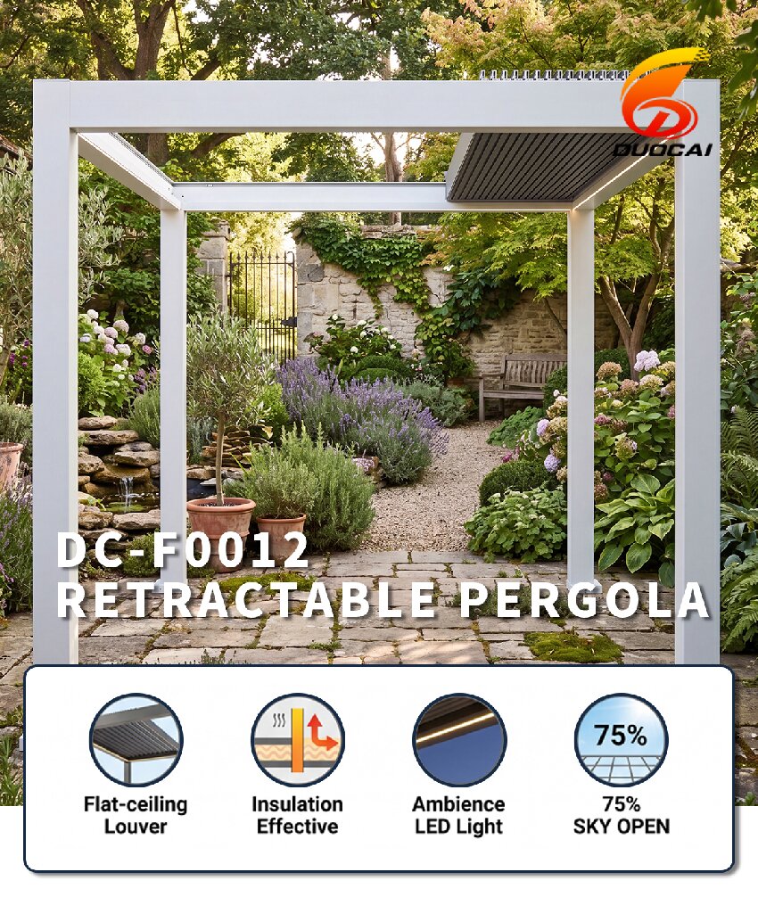 Retractable Louvered Pergola Roof System for Outdoor Living