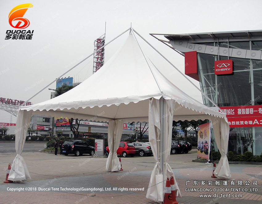 Aluminium gazebo tent system with sidewalls for car show