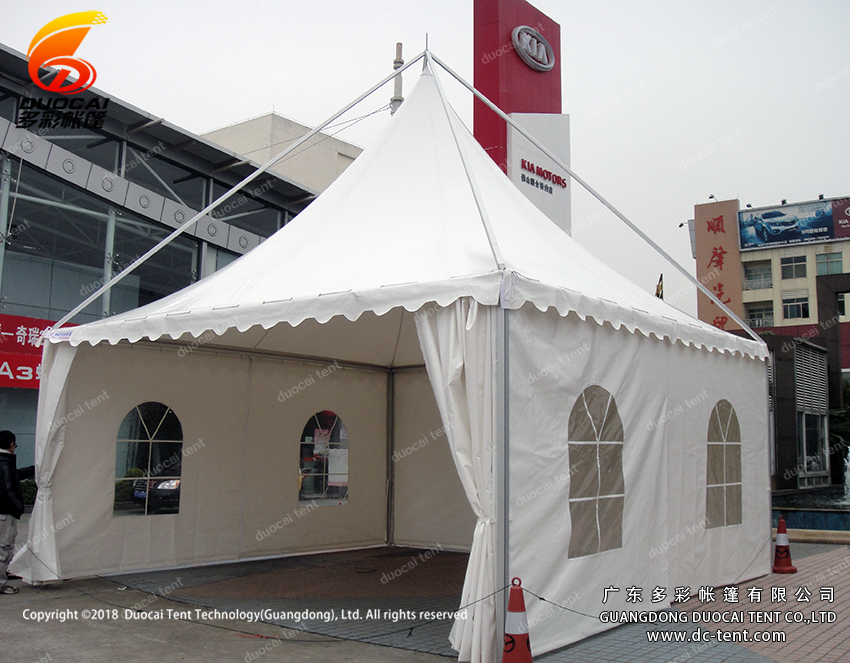 Aluminium gazebo tent system with sidewalls for car show