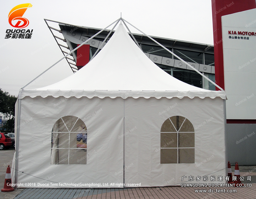 Aluminium gazebo tent system with sidewalls for car show