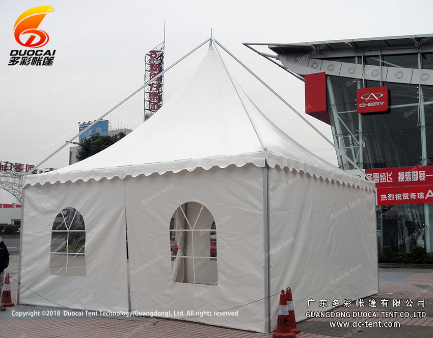 Aluminium gazebo tent system with sidewalls for car show