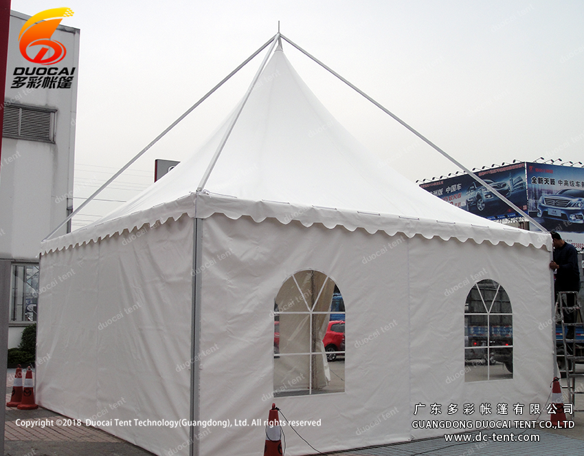 Aluminium gazebo tent system with sidewalls for car show