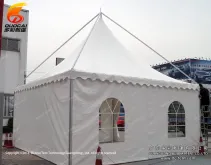 Aluminium gazebo tent system with sidewalls for car show