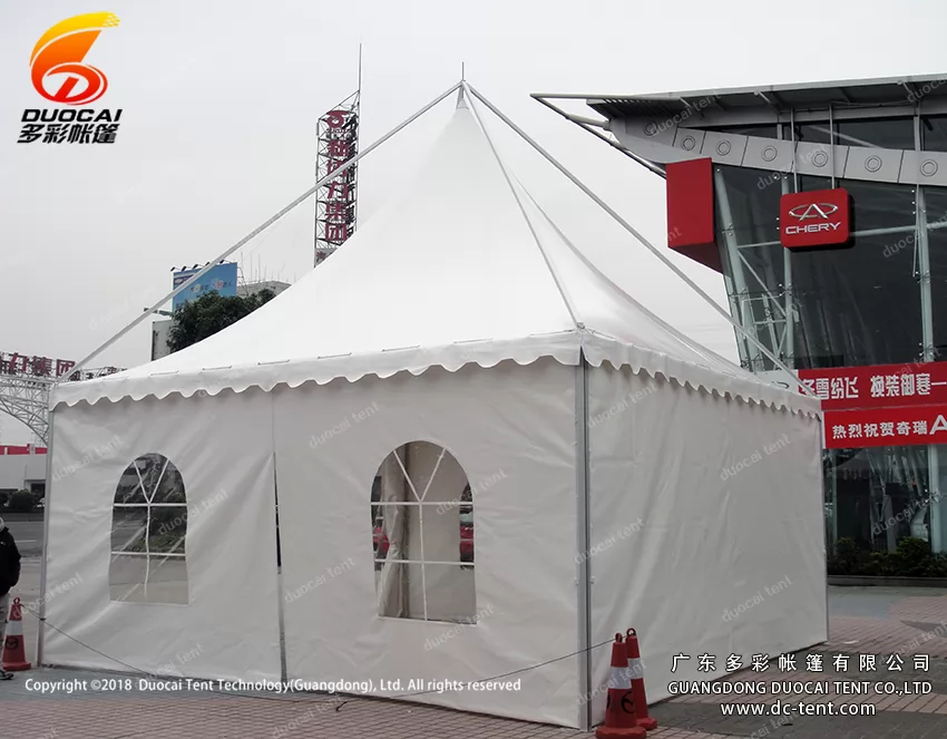 Aluminium gazebo tent system with sidewalls for car show