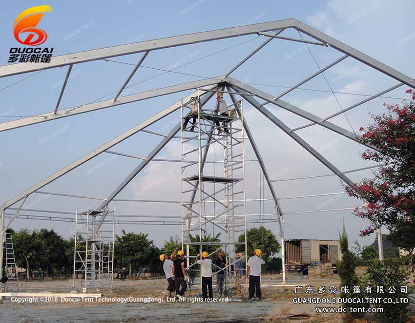 Hexagonal tent with PVC wall or glass wall