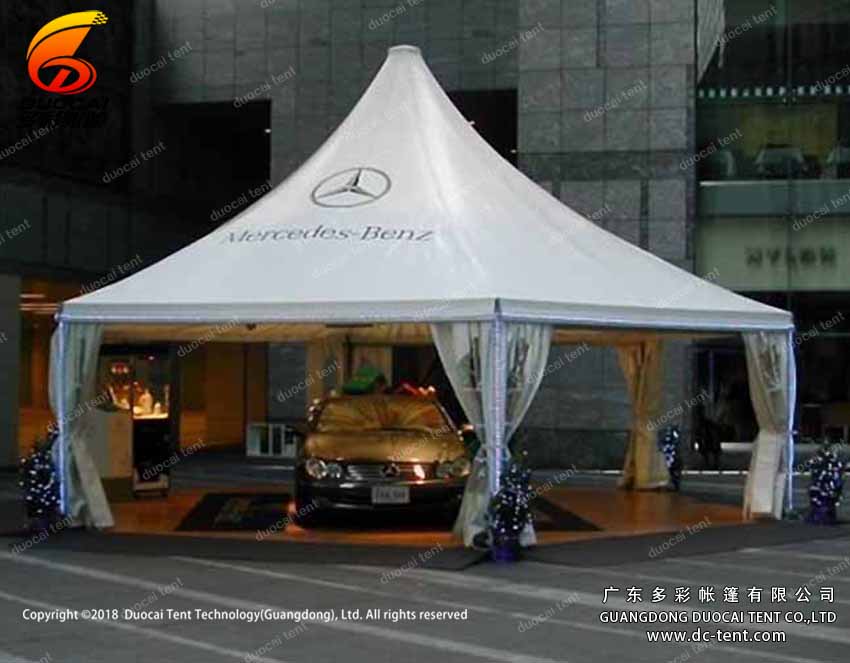 Polygon pagoda tent system with glass sidewalls