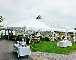 Hip gable end canopy tent for wedding party