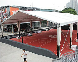 Indoor basketball game court