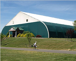 Large peach frame sports field