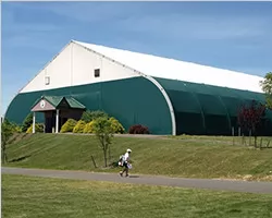 Large peach frame sports field