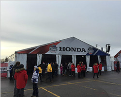 Car show tent with customized design