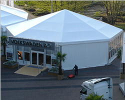 Octagonal tent for Auto show of Volkswagen in German