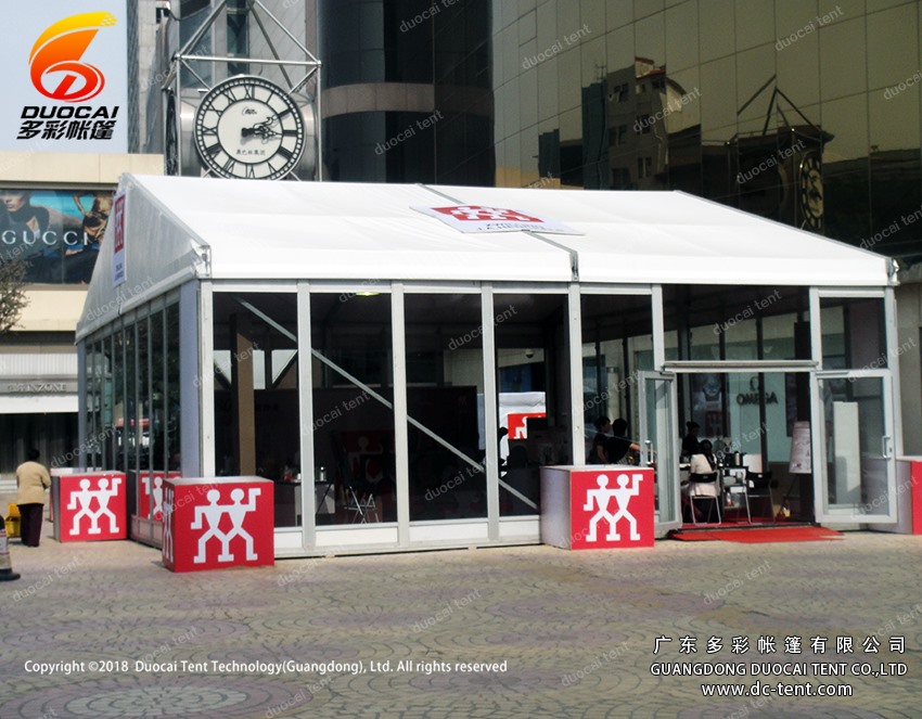 European outdoor temporary structure tent with glass walls