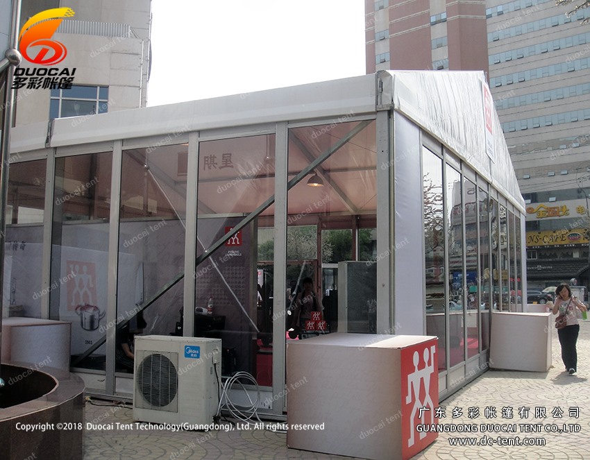 European outdoor temporary structure tent with glass walls