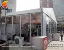 European outdoor temporary structure tent with glass walls