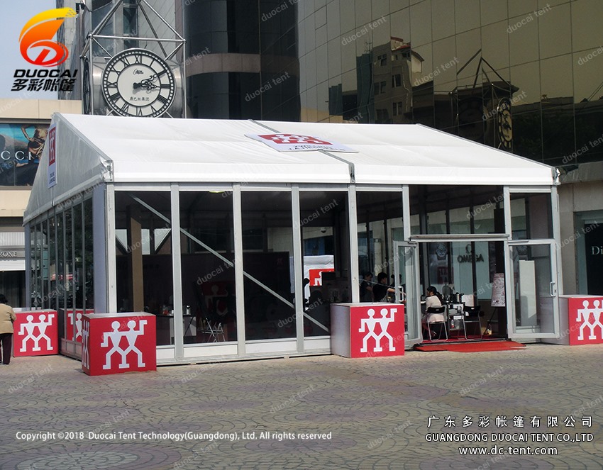 European outdoor temporary structure tent with glass walls