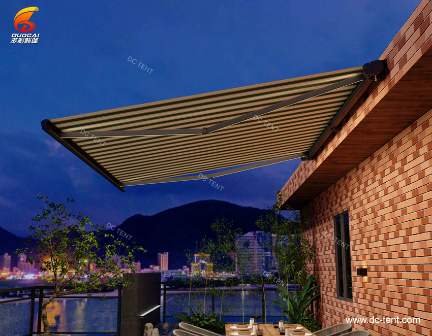 Retractable Full Cassette Awnings gazebo for garden