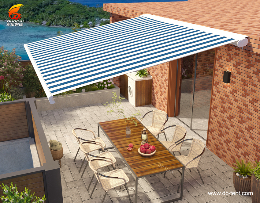 Outdoor Garden Aluminium Waterproof Electric Full cassete awning 