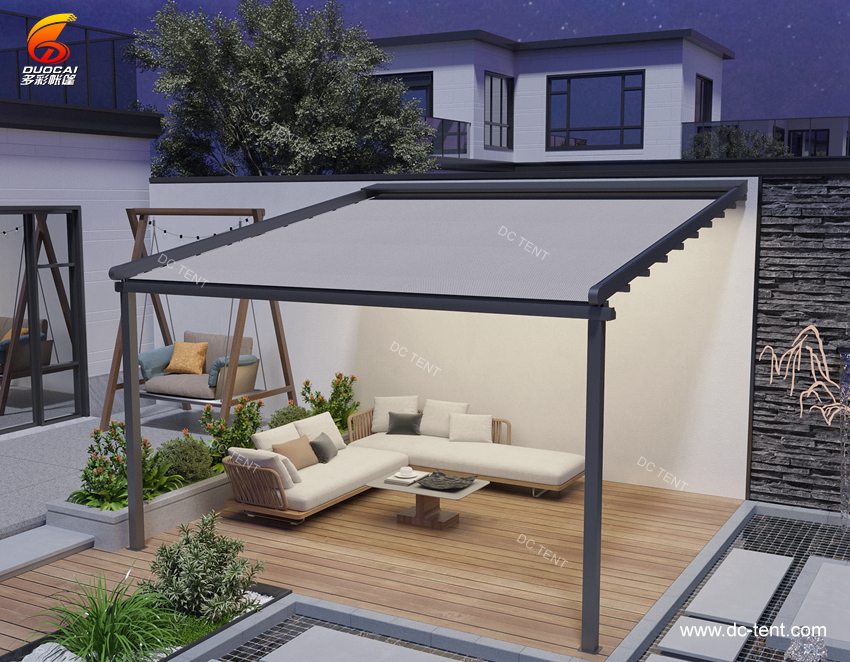 Motorized Retractable Roof pvc pergola For Patio