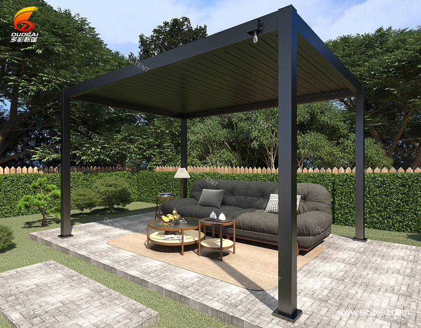 Manual  Louvered Pergolas aluminum Roof Manual  outdoor 