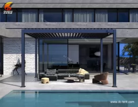Hotel Pool Louvered Pergolas Adjustable Outdoor 